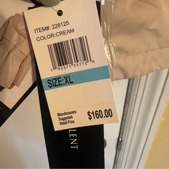 NWT Jones of New York Rain Coat Removable Hood water repellent Women XL Cream - Picture 4 of 12